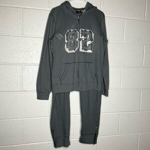 < Y2K Hard Candy Gray Hoodie and Sweatpants Set >